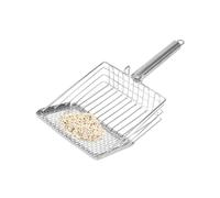 Generisch Catter Scoop, Stainless Steel Sturdy Large Poop Scooper Litter Box, Multifunctional Hangable Cat Scoops with Ergonomic Handle for Home, Cattery, Pet Shop