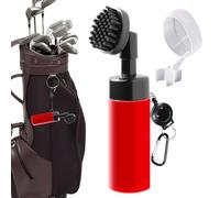 Generisch Cepillo limpiador de palos de golf - Cepillo de limpieza para palos de golf con depósito de agua y cierre de clip, accesorio de cuidado para todos los jugadores, padre, marido, amigo