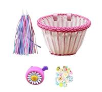 Generisch Cesta de bicicleta para niños - Cesta delantera para manillar de bicicleta, decoración de bicicleta para niños pequeños, niñas, serpiente de bicicleta, pegatinas de dibujos animados