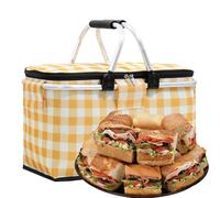 Generisch Cesta de picnic de playa, grande para playa, cesta de pícnic, refrigeradora portátil para camping