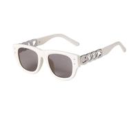 Generisch Chain Mirro Leg Sunglasses Retro Large Frame Sun Glasses Street Photo Personality Female Eyeglass, C2, talla única