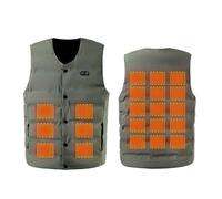 Generisch Chaleco calefactor inteligente con cuello en V invierno unisex estilo hombres chaleco térmico calentado al aire libre chaqueta cálida sin mangas, Verde militar., XXL