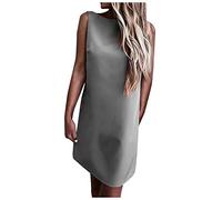 Generisch Chaleco con cuello redondo sin mangas para el tiempo libre Oficina Elegante realce la figura Cómodo para llevar todos los días, gris, XXL