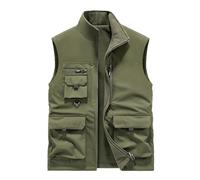 Generisch Chaleco de forro polar, chaleco de trabajo para hombre, peso pesado, térmico, de forro polar, chaleco de invierno, ligero, con muchos bolsillos, chaleco fotográfico, resistente al viento