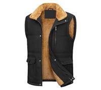 Generisch Chaleco de forro polar para hombre, chaleco acolchado para exteriores, color negro, para el día a día, chaleco de trabajo con cremallera, térmico, a prueba de viento, chaleco de plumón, sin