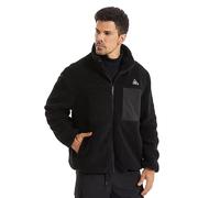 Generisch Chaleco de forro polar para hombre con cuello alto, cremallera, monocolor, 4 piezas, calefactable, cálido, forro polar, informal, chaqueta de negocios suelta, para hombre, Negro , L