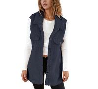 Generisch Chaleco de forro polar para mujer, chaleco de lana sin mangas, ligero, chaqueta de peluche, elegante, chaqueta de invierno, chaleco de forro polar largo y cálido, cómodo cárdigan suave