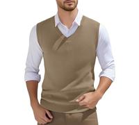 Generisch Chaleco de punto para hombre de invierno con cuello en V, chaleco sin mangas, clásico para negocios, gentleman, chaleco de punto, jersey, cárdigans, camisetas informales, de punto fino