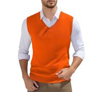 Generisch Chaleco de punto para hombre de invierno con cuello en V, chaleco sin mangas, clásico para negocios, gentleman, chaleco de punto, jersey, cárdigans, camisetas informales, de punto fino