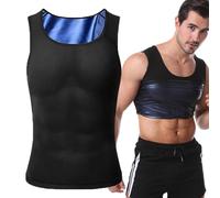 Generisch Chaleco de sauna de entrenamiento, jersey elástico, chaleco que mejora el sudor, traje de sauna de secado para hombres, forma del cuerpo, soporte de espalda, postura correcta, Negro , XXXXL