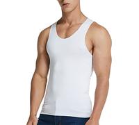 Generisch Chaleco de seda de hielo para hombre fitness hombro estrecho correr deporte sin costuras secado rápido interior exterior desgaste verano juventud., Blanco, 3XL