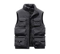 Generisch Chaleco de softshell para hombre, sin mangas, chaleco de plumón, chaleco de senderismo, chaleco de invierno, chaqueta acolchada, ultraligera, chalecos de bicicleta de carretera, chalecos de