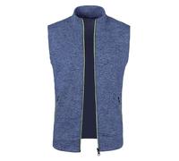 Generisch Chaleco de trabajo para hombre, chaleco elegante de punto, chaleco de abrigo de cuello alto, chalecos de entretiempo, monocolor, chalecos para exteriores con cremallera, sin mangas, chaqueta