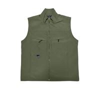 Generisch Chaleco de trabajo para hombre con cuello alto, ligero, para senderismo, para bolsillos, Verde militar., L