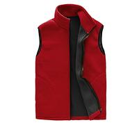 Generisch Chaleco de trabajo para hombre, de forro polar, corte ajustado, resistente al viento, chaleco de transición para hombre, monocolor, chaleco de forro polar sin mangas, chaleco térmico con