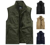 Generisch Chaleco de trabajo para hombre de invierno 4XL, chaleco para hombre al aire libre impermeable softshell sin mangas chaleco deportivo elegante chaleco funcional ligero chaleco casual
