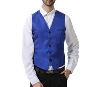 Generisch Chaleco de traje para hombre, blazer formal con cuello en V, traje de esmoquin puro, abrigo de esmoquin, corte ajustado, chaqueta formal para boda, fiesta, informal, chaleco delgado para