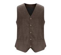 Generisch Chaleco De Verano Ligero Con Mangas,Chaleco Hombre Traje De Verano, marrón, M