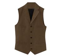 Generisch Chaleco de verano para hombre 4XL, chaleco para hombre al aire libre, 4XL, cuello en V, marrón, M