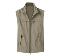 Generisch Chaleco de verano para hombre, chaleco de verano sin mangas, transpirable, chaleco de safari con muchos bolsillos, transpirable, chaqueta sin mangas, caza, fotografía, camping, verano