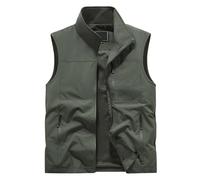 Generisch Chaleco ligero al aire libre para fotografía senderismo trabajo chaleco de transición para hombre sin mangas, Verde militar., 5XL