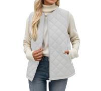Generisch Chaleco para mujer, chaleco acolchado ligero de invierno, sin mangas, chaleco corto, chaleco de cuello redondo, holgado, chaleco de ocio, cálido, deportivo, chalecos de plumas, bolsillos