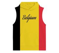Generisch Chaleco sin mangas con capucha para niño, novedad de verano, ropa deportiva al aire libre, camiseta de tirantes informal, camiseta de tirantes para ocio activo, amarillo, 7-8 años