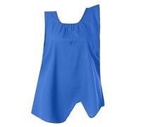 Generisch Chaleco sin mangas para mujer, suelto, liso, informal, cuello redondo, color verde neón, azul, 3XL