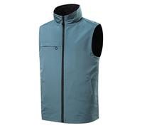 Generisch Chaleco Softshell para hombre, cuello alto, para exteriores, con cremallera completa, monocolor, chaleco de ciclismo con bolsillos, ligero y fino, ajuste ajustado, chaleco de softshell