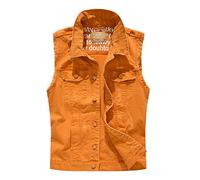 Generisch Chaleco vaquero para hombre al aire libre chaleco de camuflaje ligero de verano chaleco vaquero ajustado sin mangas chaqueta vaquera hombres casual ligero moda chaleco casual chaleco casual