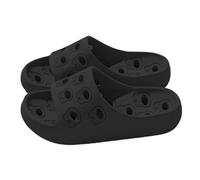 Generisch Chanclas de baño bonitas zapatillas acolchadas para hombre con suela gruesa y cojín para mujer, sandalias de ducha con agujeros de drenaje, zapatillas de baño, Negro , 41 EU