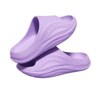 Generisch Chanclas de baño con plataforma para mujer, pantuflas de casa para mujer, pantuflas de verano, cómodas, monocolor, ligeras, parejas, pantuflas suaves, sandalias transpirables, morado, 36 EU