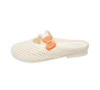 Generisch Chanclas de baño para mujer, suela suave, puntera cerrada, zuecos de eva, antideslizantes, transpirables, informales, resistentes al desgaste, deslizantes, Blanco, 41 EU