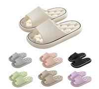 Generisch Chanclas de baño para mujer, zapatillas de nube ligeras, unisex, suela calada, zapatillas, suaves, antideslizantes, de secado rápido, para baño, playa, ducha, casuales, beige, 36 EU