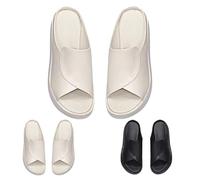 Generisch Chanclas de cuña para mujer, zapatillas con plataforma para mujer, sandalias de playa transpirables, zapatillas de baño para mujer, zapatos básicos, impermeables, suela gruesa, Blanco, 35 EU