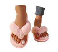 Generisch Chanclas de dedos para mujer con chanclas alegres para mujer, cómodas chanclas abiertas, pantuflas mullidas, pantuflas cálidas, zapatillas de moda para interior y exterior