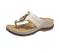 Generisch Chanclas de mujer con suela gruesa, sandalias de verano, sandalias de vacaciones, ligeras, con tacón de cuña, sandalias de playa, modernas, para interiores y exteriores, zapatos abiertos