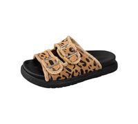 Generisch Chanclas de plataforma para mujer combinadas a la moda con estampado Leo. Cómodas sandalias con correas ajustables. Sandalias informales de verano para el día a día y la playa, Estilo Z01