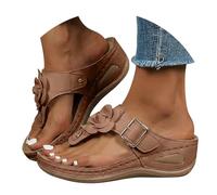 Generisch Chanclas elegantes para mujer, sandalias de cuña de verano, sandalias con flores, tallas grandes, sandalias de playa con pies anchos, tallas grandes, sandalias de cuña, sandalias de cuña