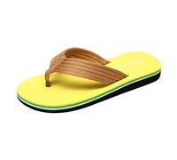 Generisch Chanclas para hombre con suela gruesa, chanclas antideslizantes para ducha, suela fija, chanclas anchas, sandalias deslizantes para baño, informales, para interiores, amarillo, 40 EU