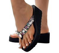 Generisch Chanclas para mujer, cómodas y elegantes, antideslizantes, resistentes y ligeras, con tacón, chanclas con plantilla, elegantes sandalias de verano de silicona para caminar en la playa, 37