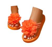 Generisch Chanclas para mujer, cómodas y elegantes, antideslizantes, resistentes y ligeras, con tacón, chanclas con plantilla, verano, elegantes, de silicona, para caminar, color naranja, 37