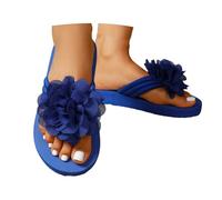 Generisch Chanclas para mujer, cómodas y elegantes, antideslizantes, resistentes y ligeras, con tacón, chanclas con plantilla para el verano, elegantes sandalias de silicona para caminar, color azul