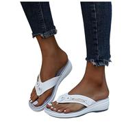 Generisch Chanclas para mujer, cómodas y elegantes, resistentes y ligeras, antideslizantes, con tacón, elegantes sandalias de verano con plantilla de silicona para la playa