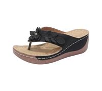 Generisch Chanclas para mujer, estilo bohemio, ajuste ancho, suelas suaves, antideslizantes, para playa, ligeras, para piscina, Estilo X01 Negro, 36.5 EU
