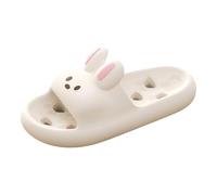 Generisch Chanclas transpirables para mujer, cómodas de Eva Bunny, sandalias informales, sandalias de playa para exteriores, sandalias rápidas para baño, sauna, Estilo L04 Blanco, 37.5 EU