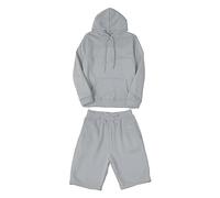 Generisch Chándal corto para hombre, traje deportivo informal, traje deportivo de un solo color, pantalones deportivos con capucha de dos piezas, conjunto cómodo para el tiempo libre, traje de ocio