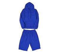 Generisch Chándal corto para hombre, traje deportivo informal, traje deportivo de un solo color, pantalones deportivos con capucha de dos piezas, conjunto cómodo para el tiempo libre, traje de ocio