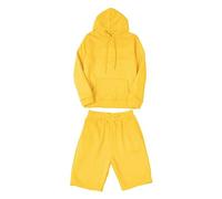 Generisch Chándal corto para hombre, traje deportivo informal, traje deportivo de un solo color, pantalones deportivos con capucha de dos piezas, conjunto cómodo para el tiempo libre, traje de ocio