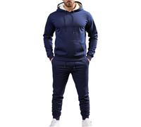 Generisch Chándal para hombre de 2 piezas de invierno engrosado térmico, chándal informal de corte ajustado, sudaderas y Activewea con forro polar, resistente al viento, traje de ocio grueso de dos